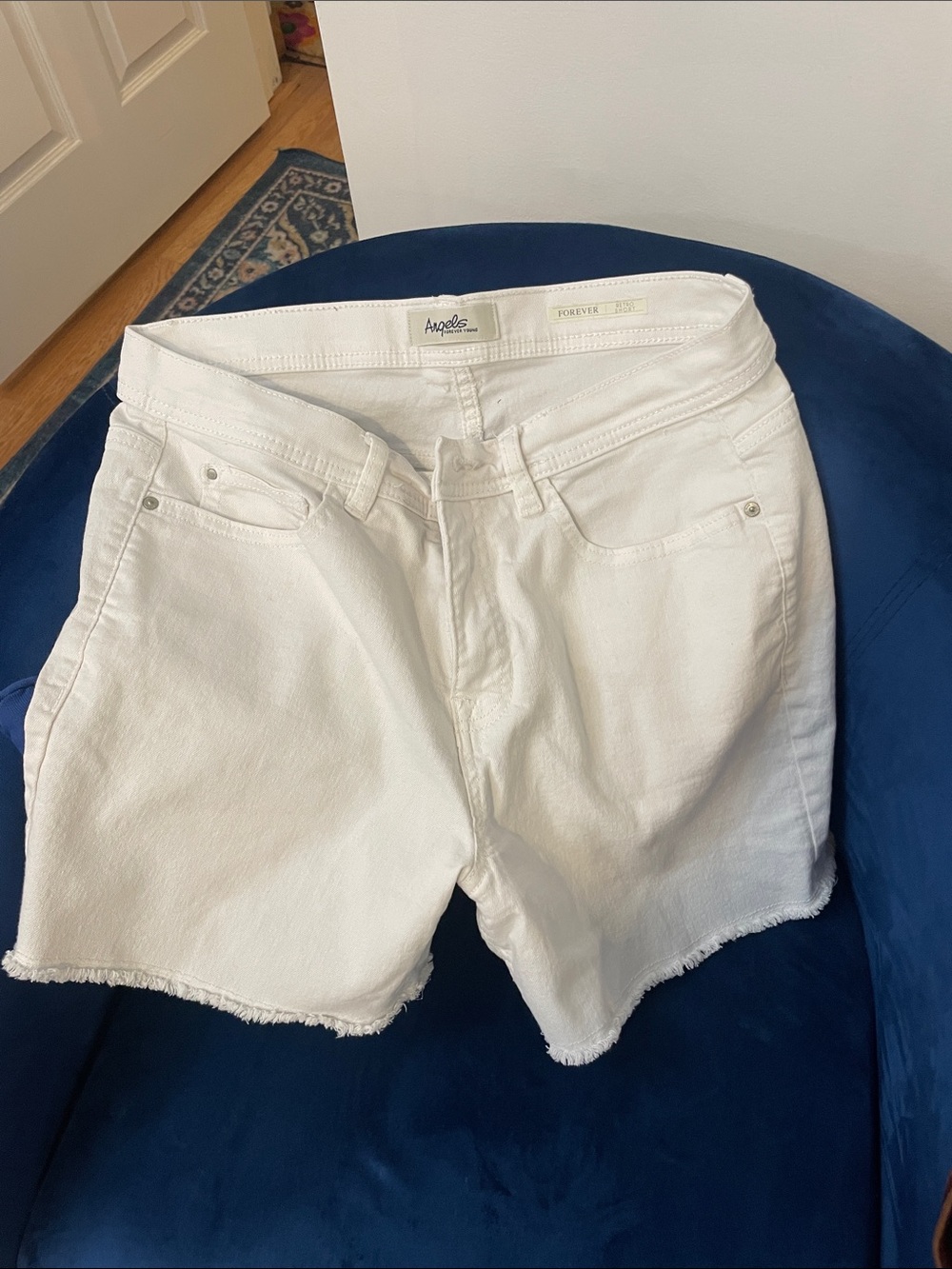 Angels by Forever Young  White Denim Frayed Hem Jean Shorts